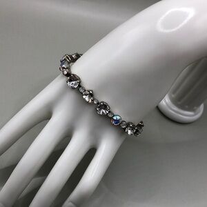 Vintage Sorrelli Clear & Aurora Borealis AB Swarovski Crystal Flower Bracelet